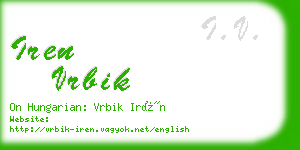 iren vrbik business card